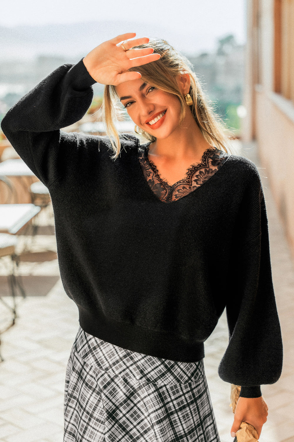 Handle With Care Black Sweater