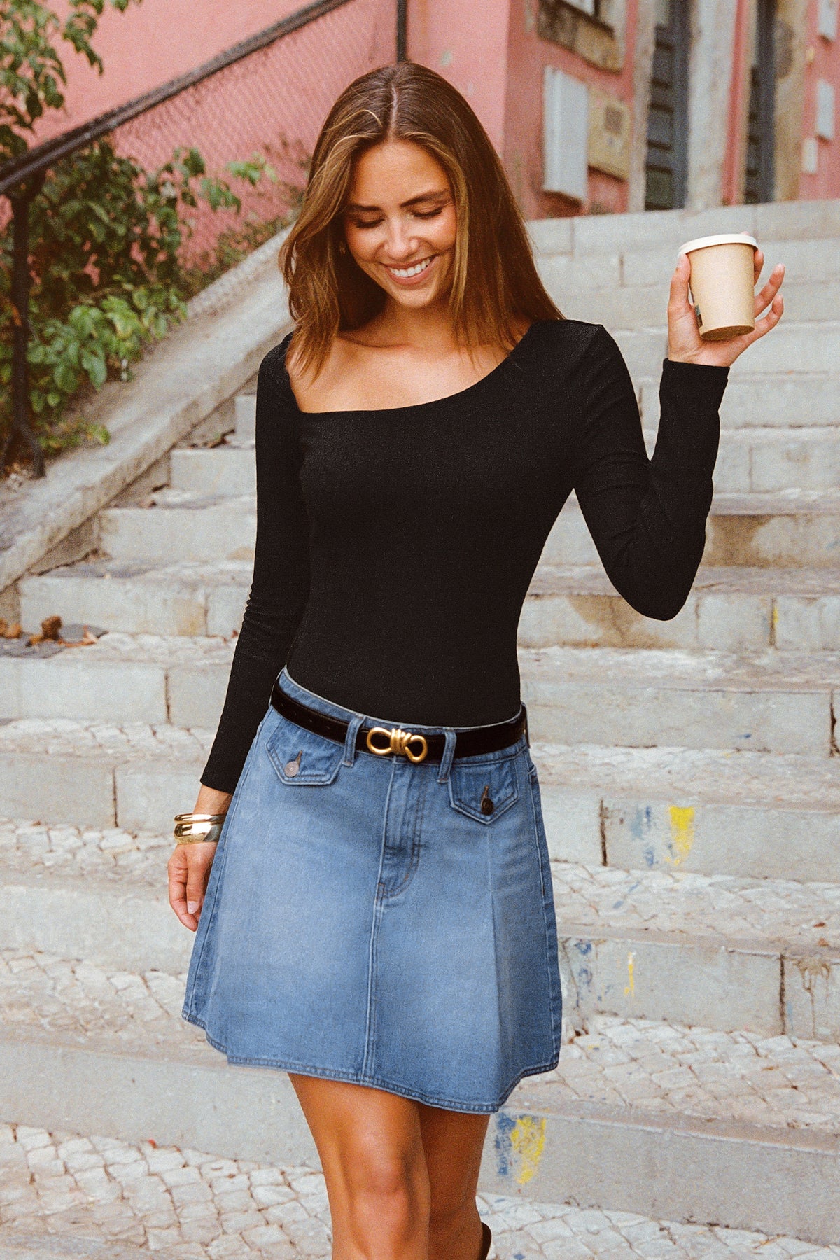All About It Medium Wash Mini Skirt