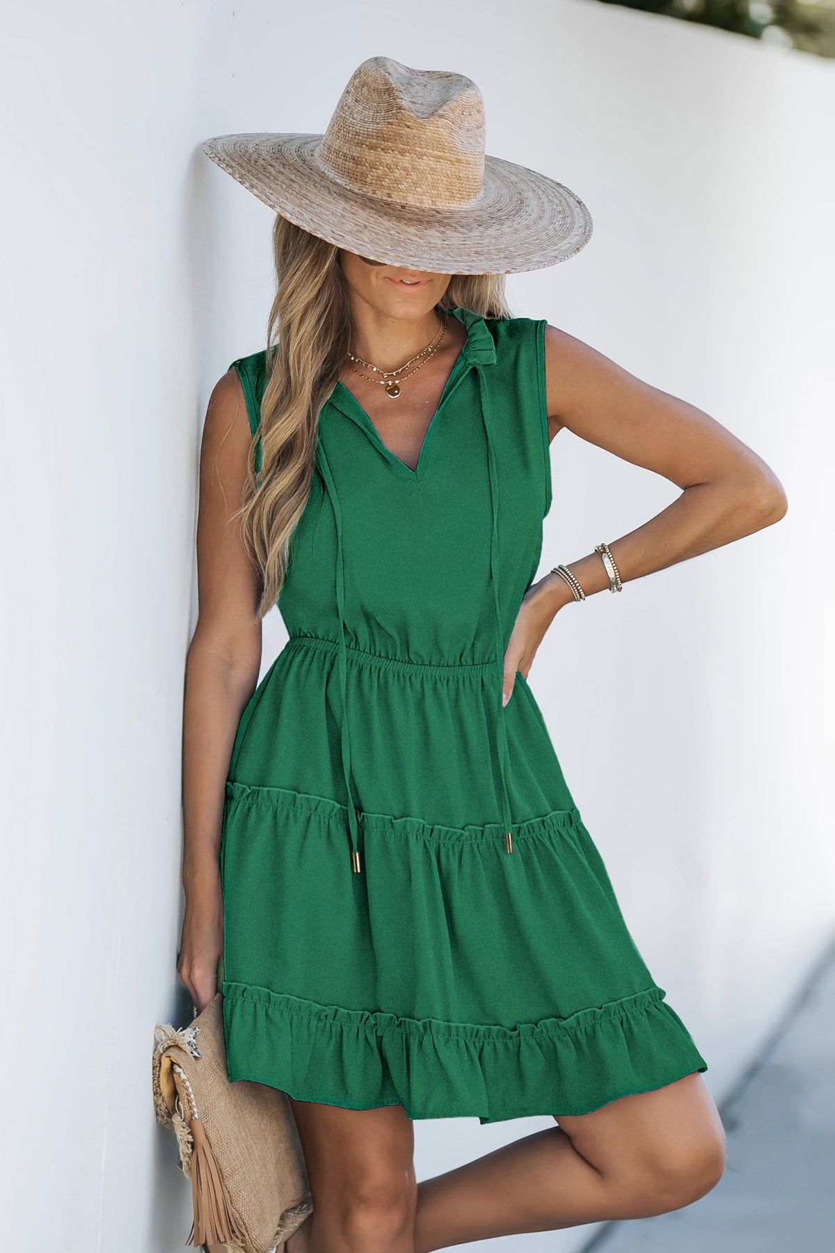 All American Green Mini Dress