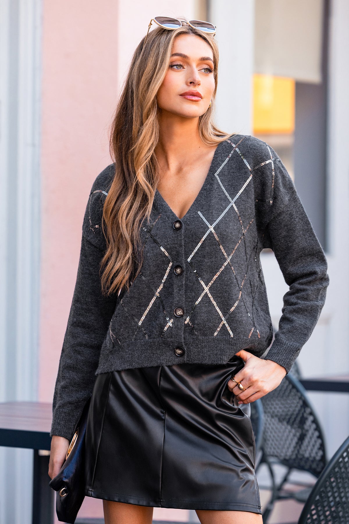 All That Glitters Grey Cardigan