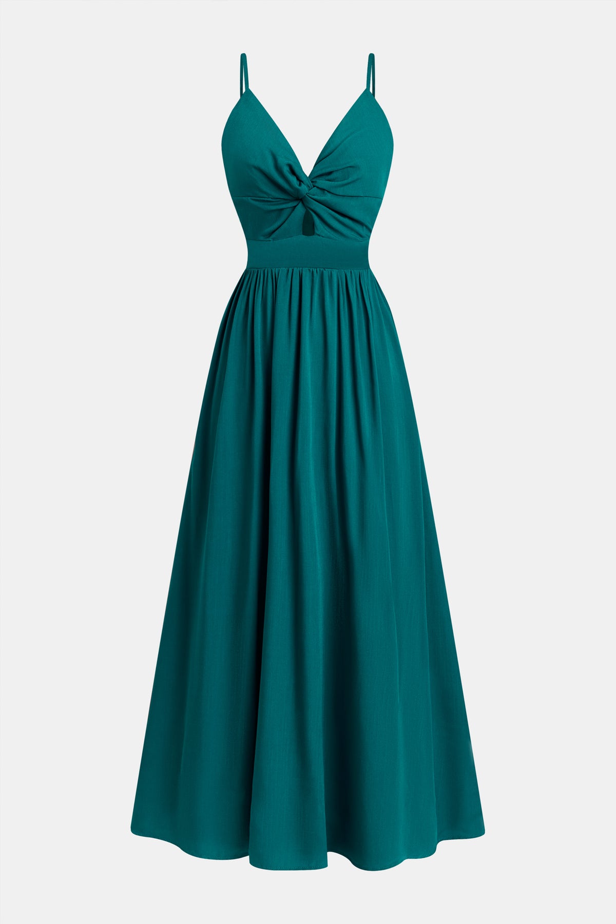 Aqua Front Twist & Keyhole Maxi Dress