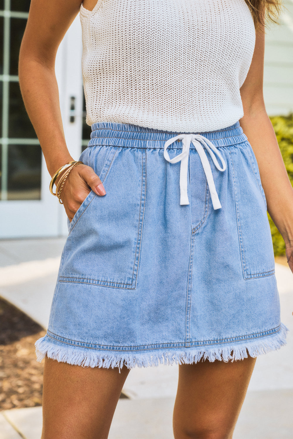 At the Dock Blue Mini Skirt