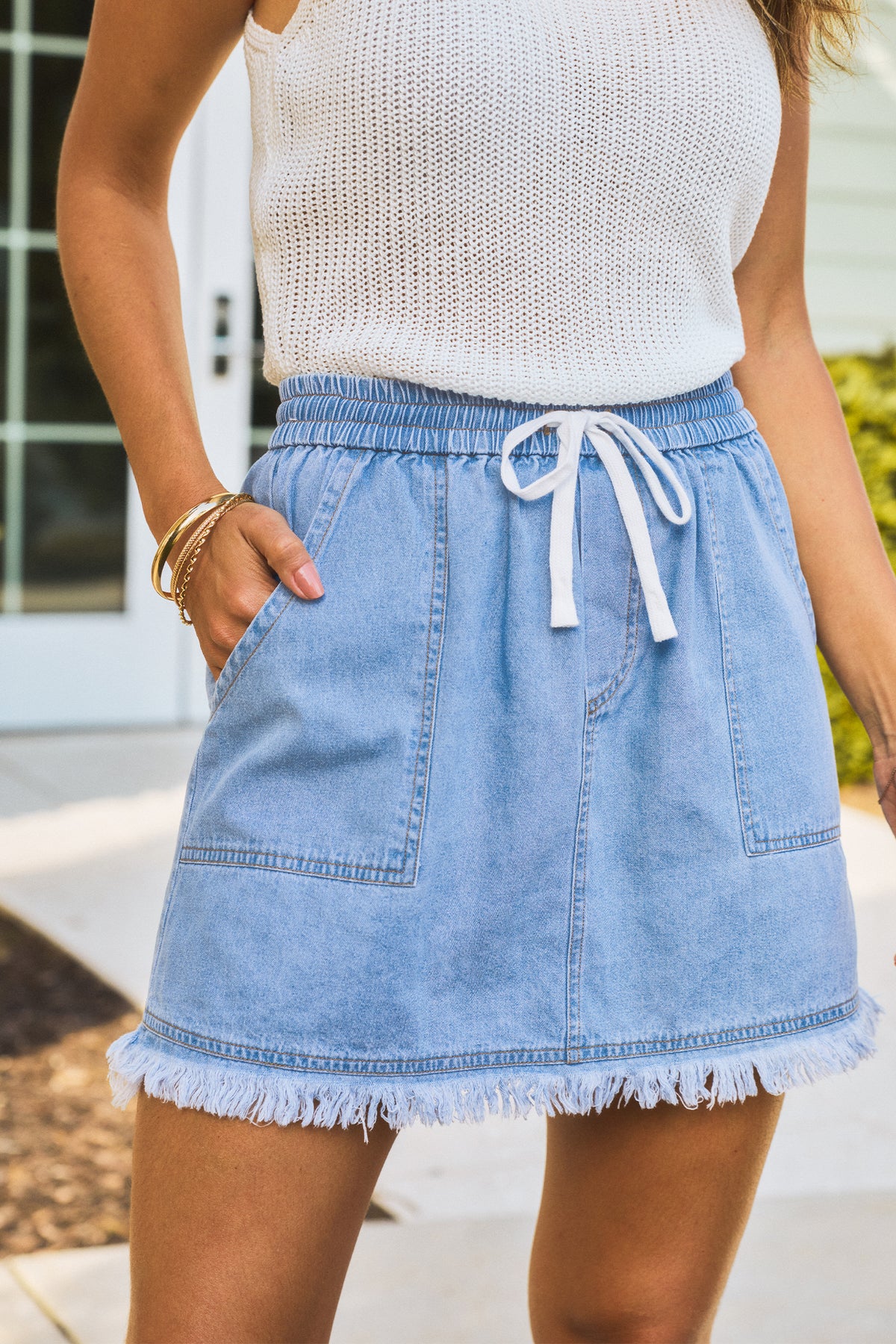 At the Dock Blue Mini Skirt