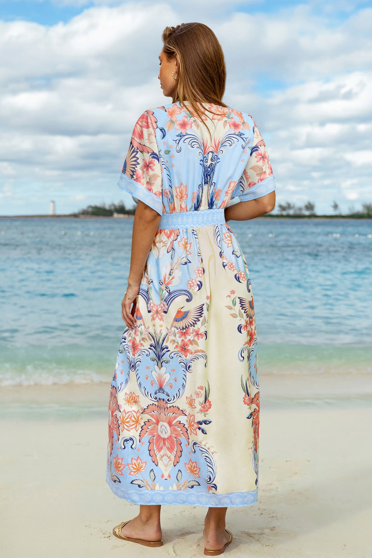 Watercolor Morning Floral Maxi Dress