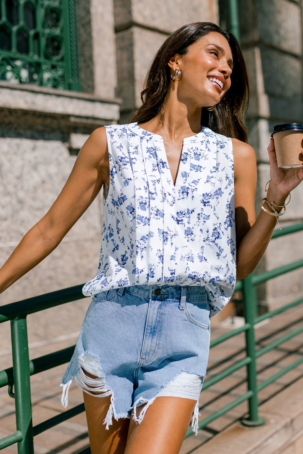 Beachside Inn Floral Top