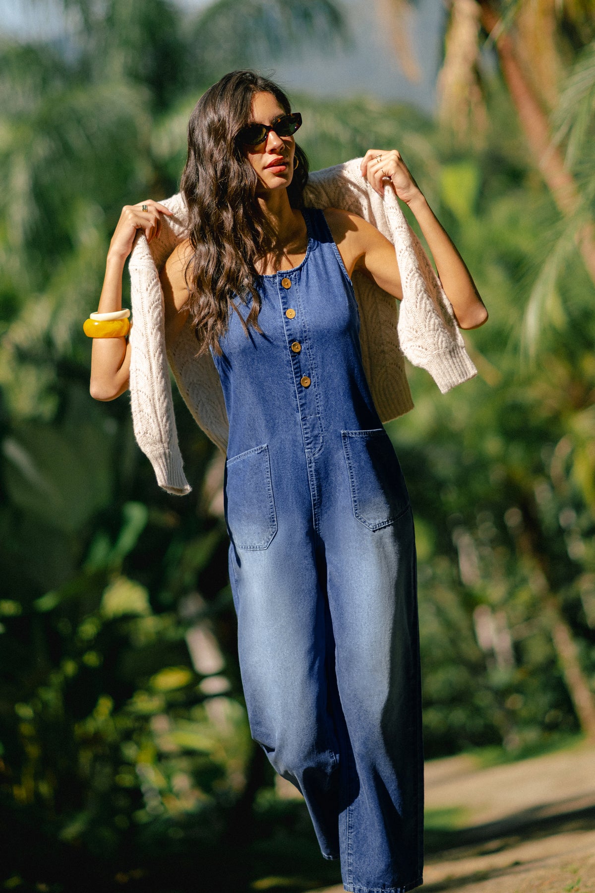 Berry Picking Denim Jumpsuit