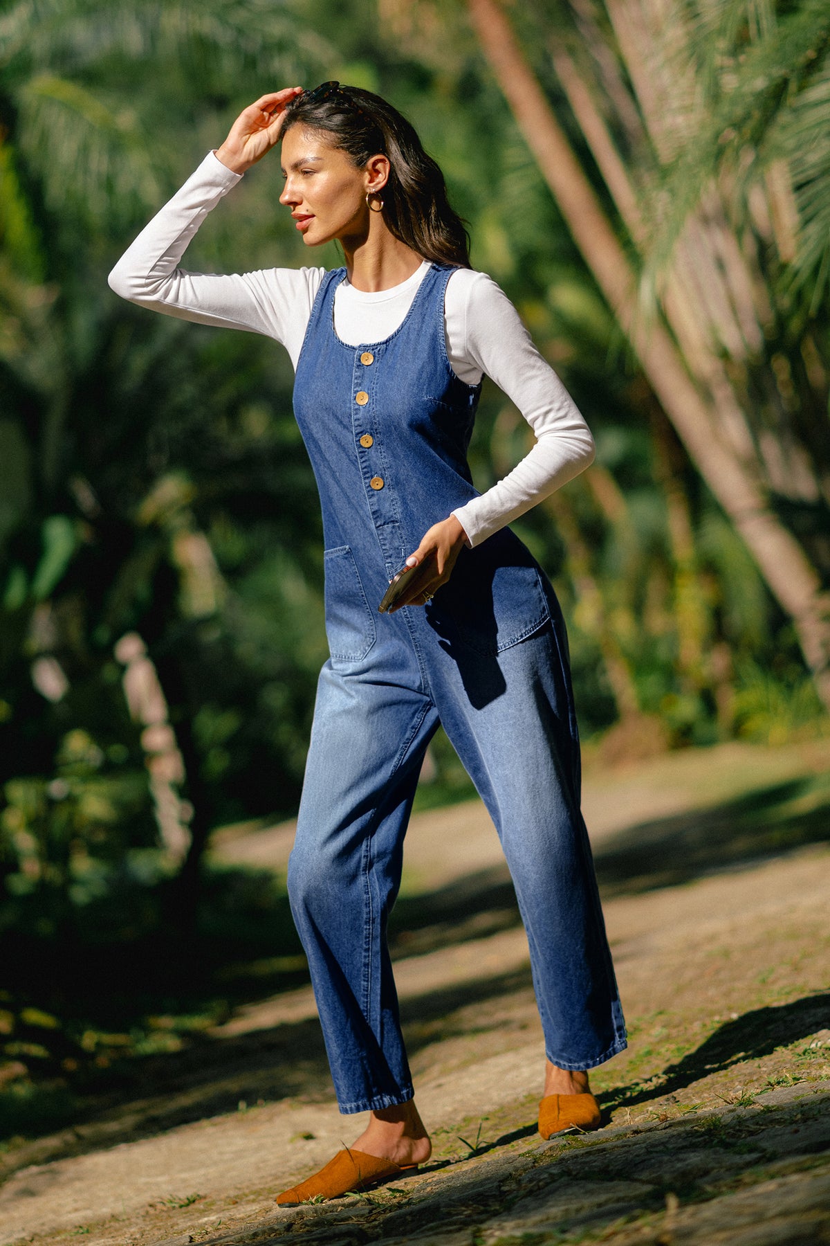 Berry Picking Denim Jumpsuit