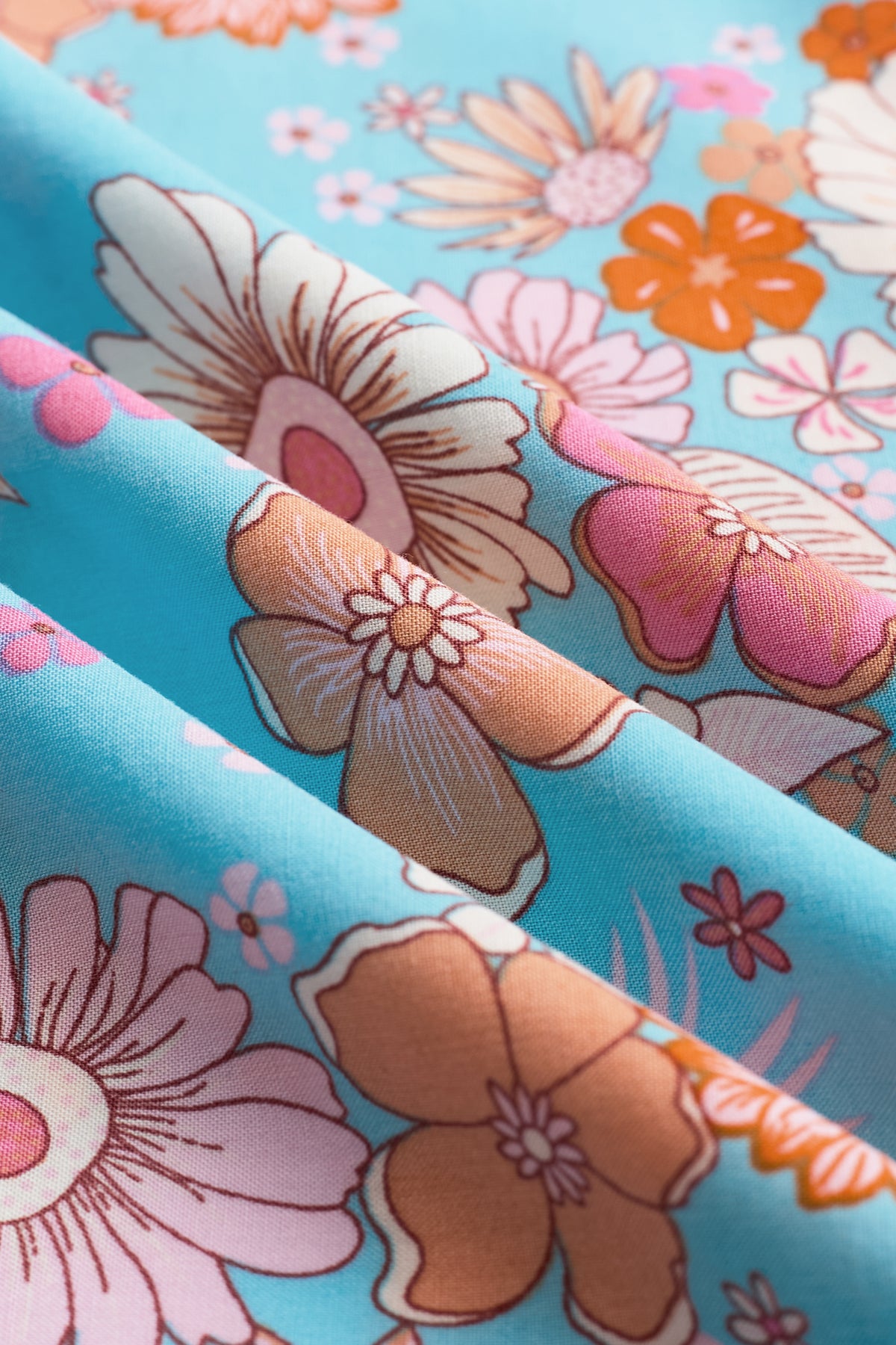 Blue & Pink Floral Sleeveless Square Neck Maxi Dress