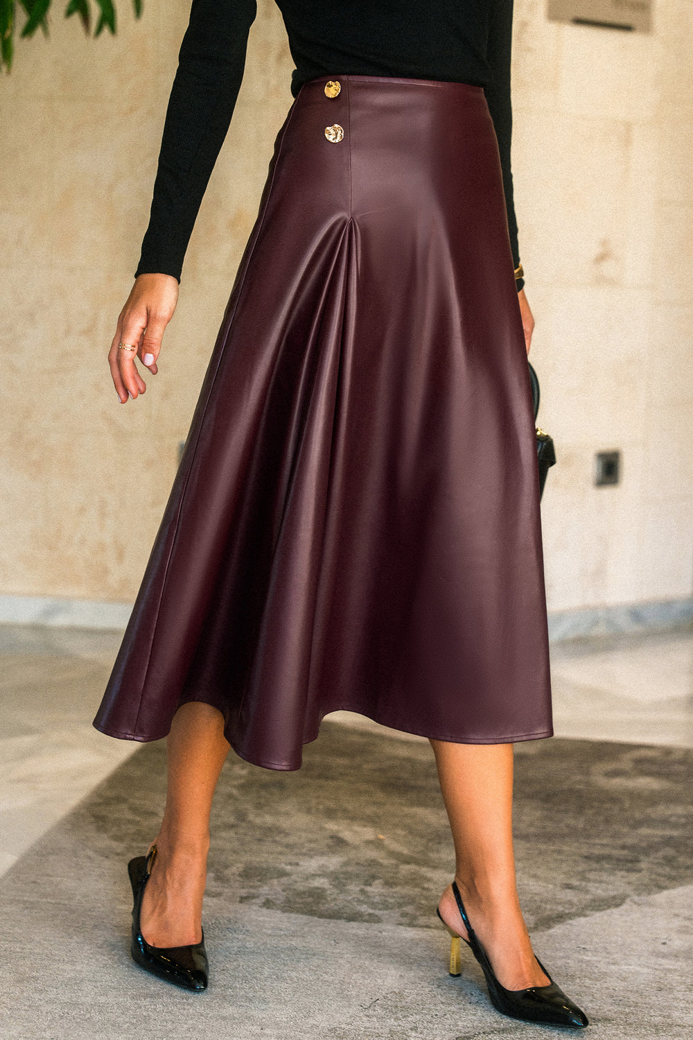 Bordeaux Nights Red Maxi Skirt