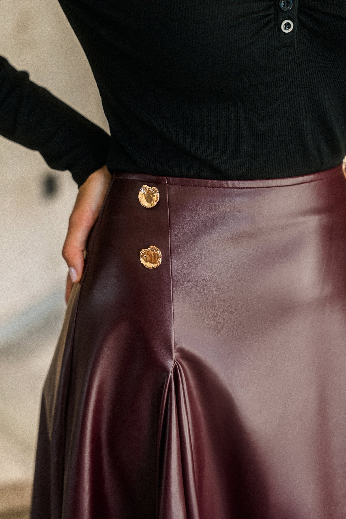 Bordeaux Nights Red Maxi Skirt