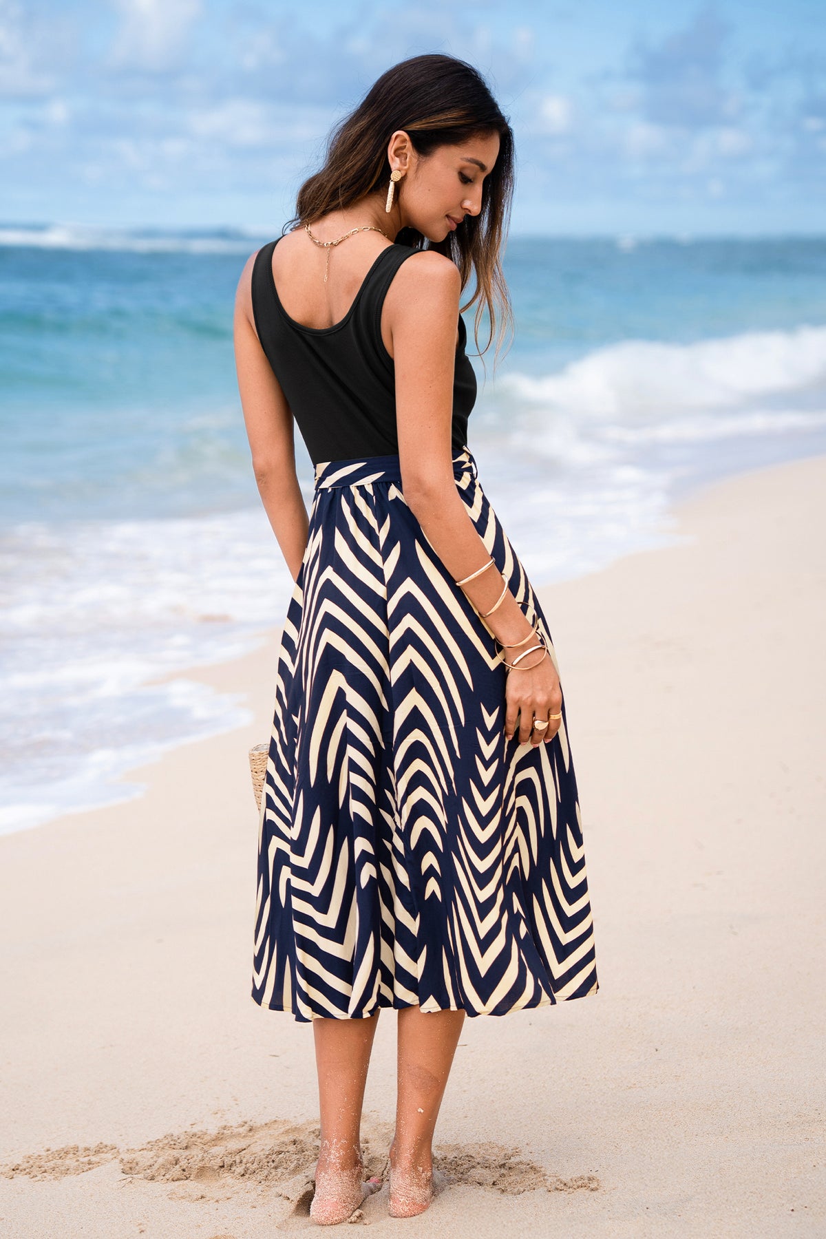 Breeze & Bliss Abstract Midi Dress