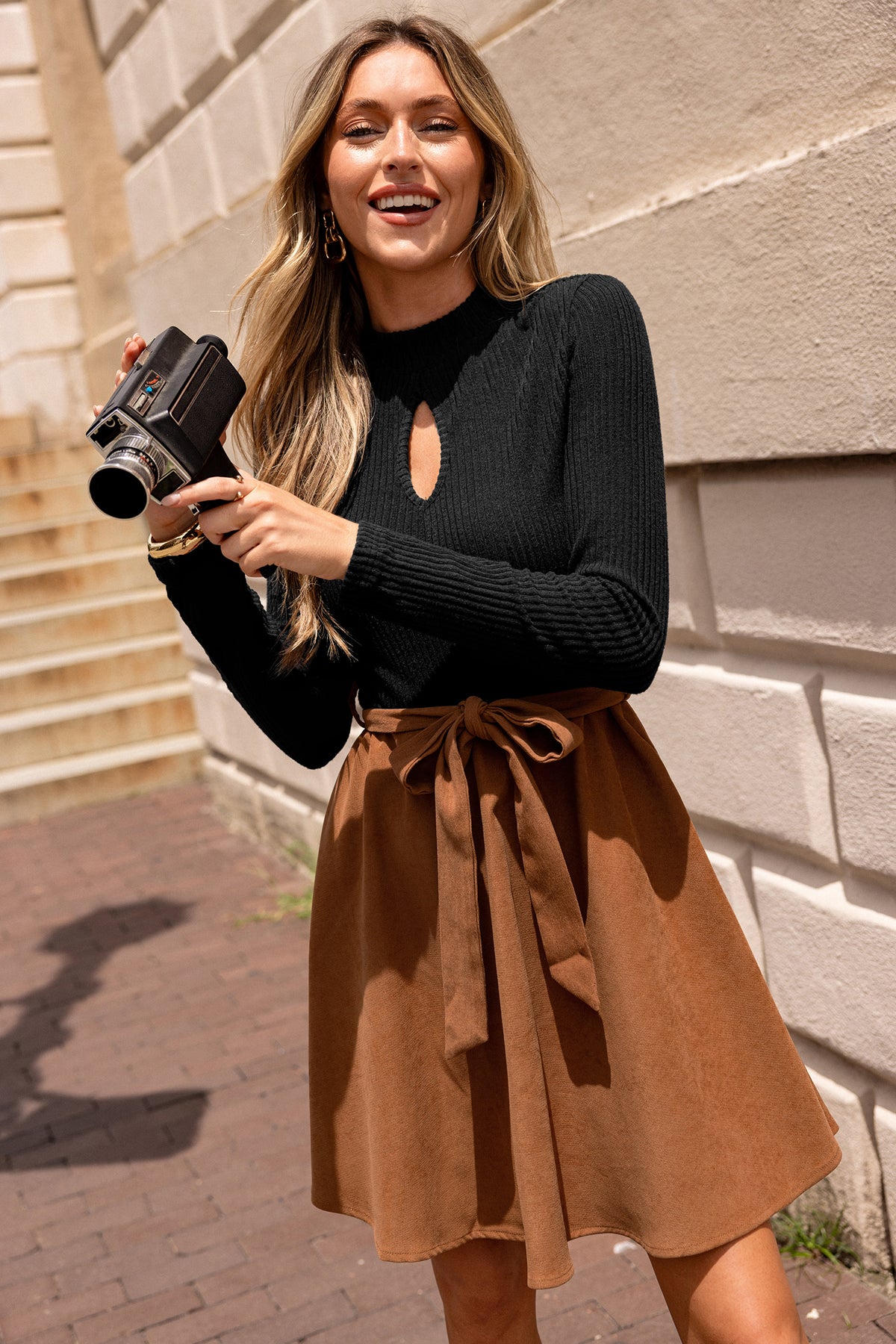 Changing Leaves Colorblock Mini Dress