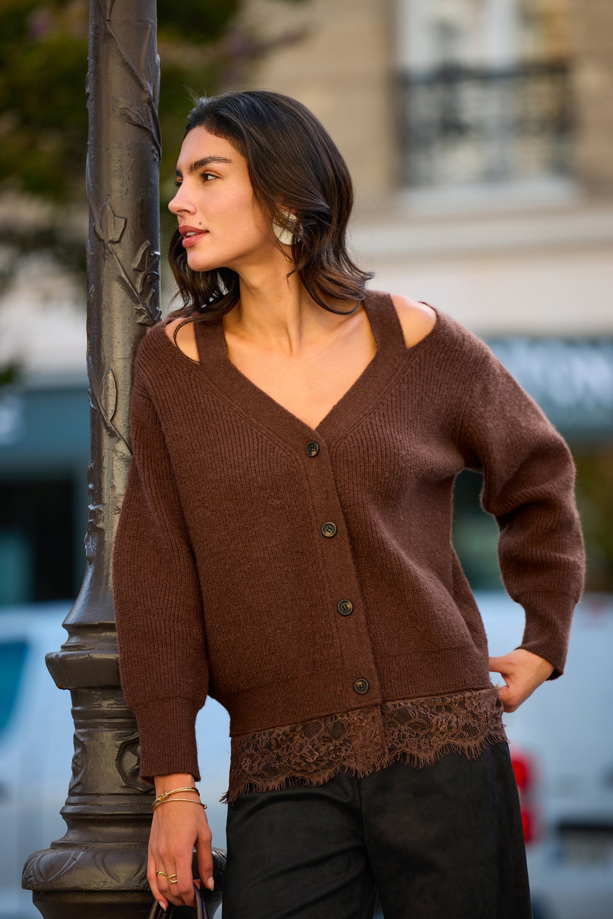 City Block Brown Cardigan