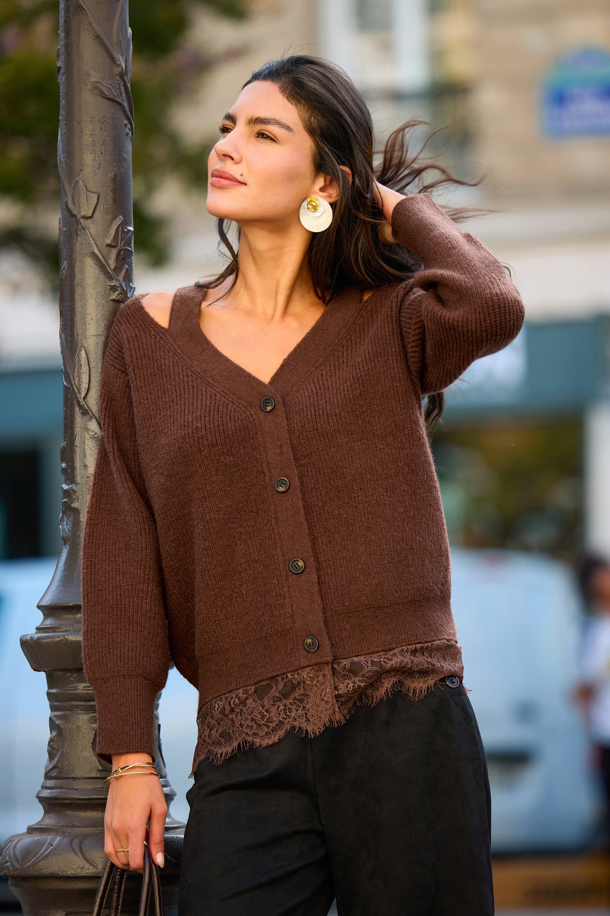 City Block Brown Cardigan