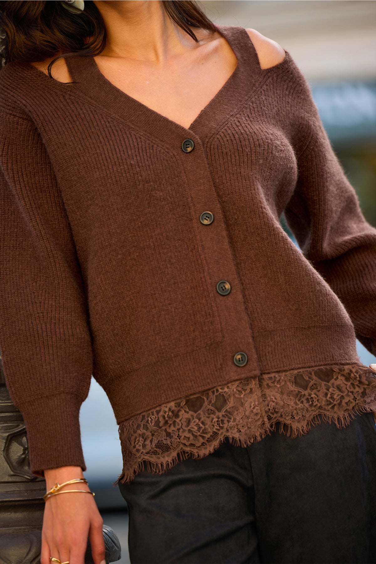 City Block Brown Cardigan