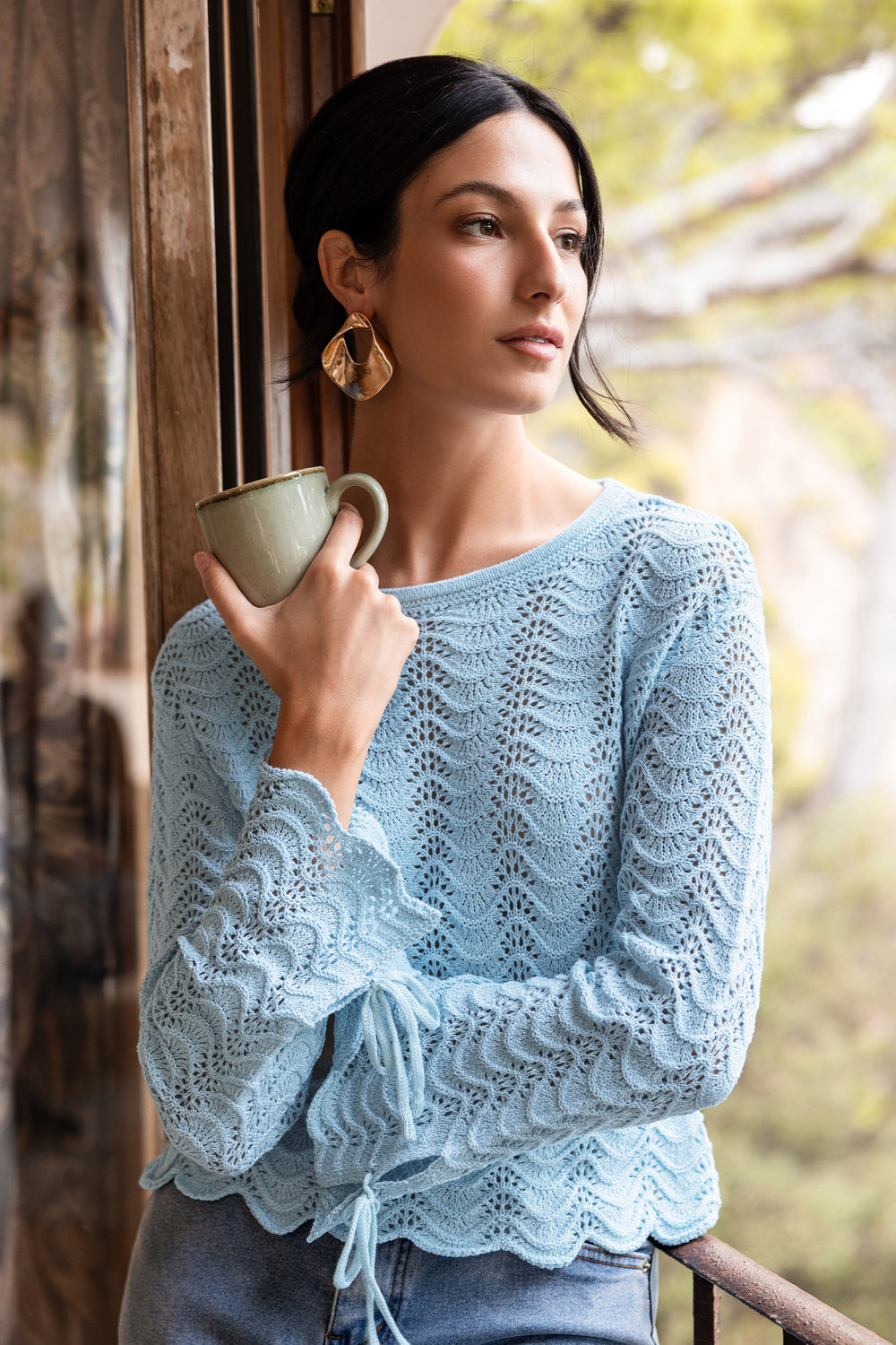 Clear as Day Aqua Knit Top