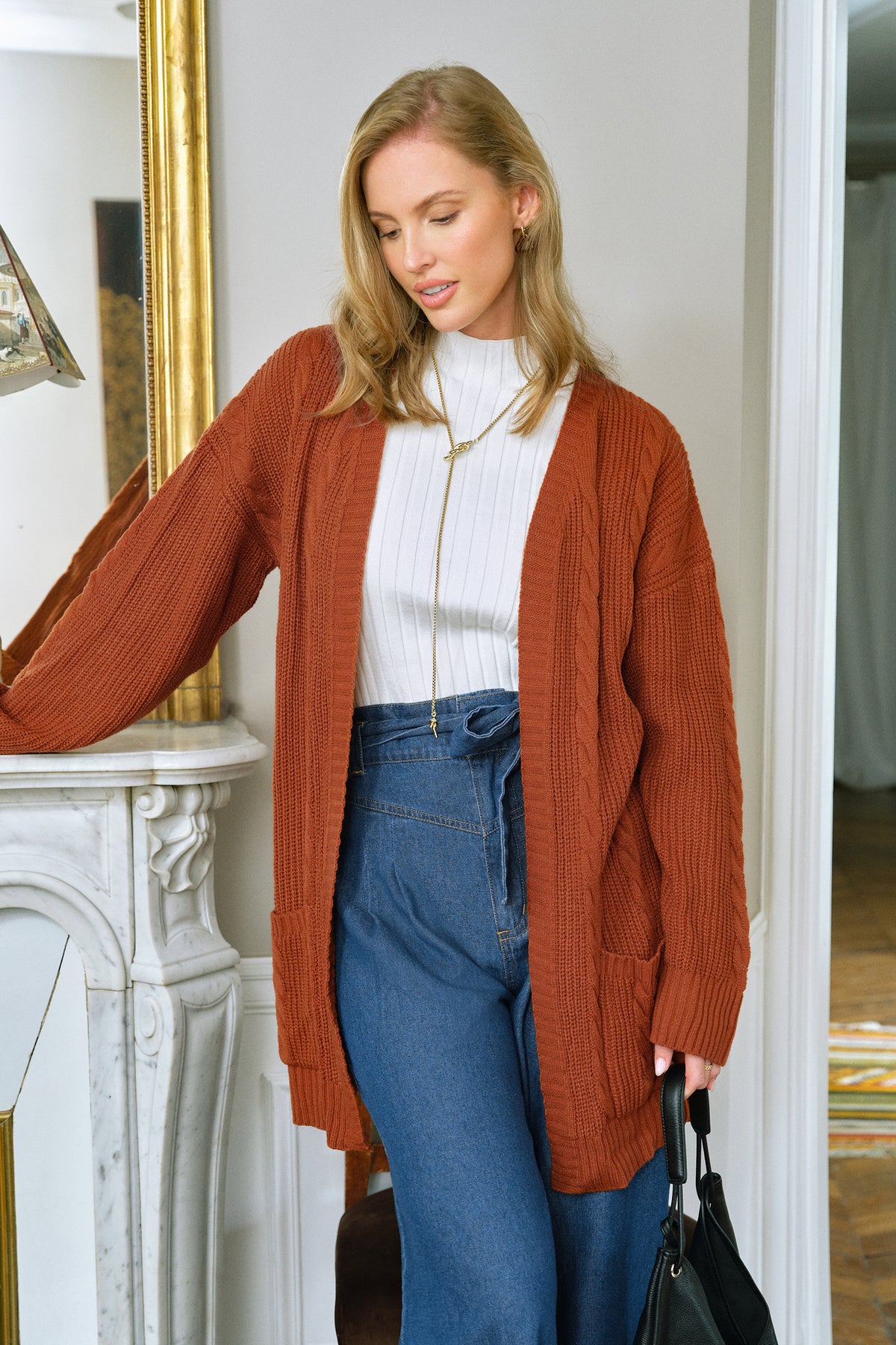 Comfort Layer Orange Cardigan