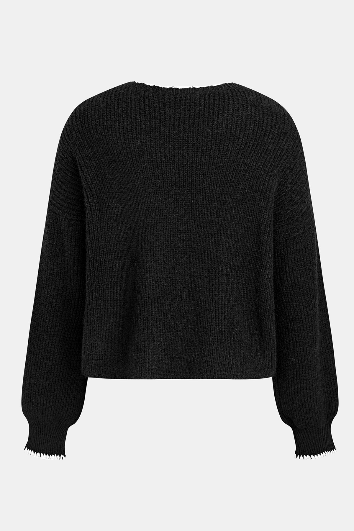 Contemporary Cut Black Sweater