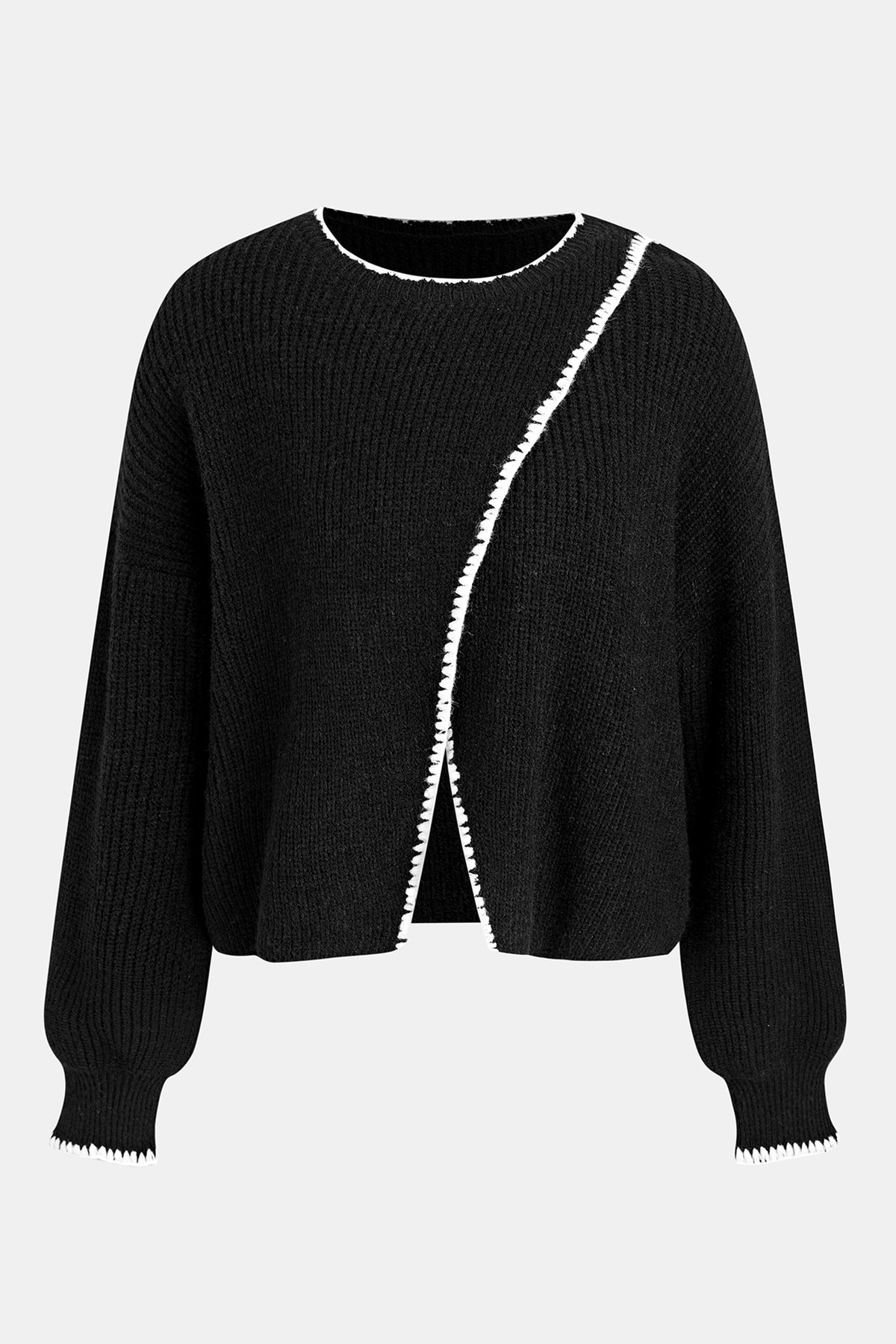 Contemporary Cut Black Sweater