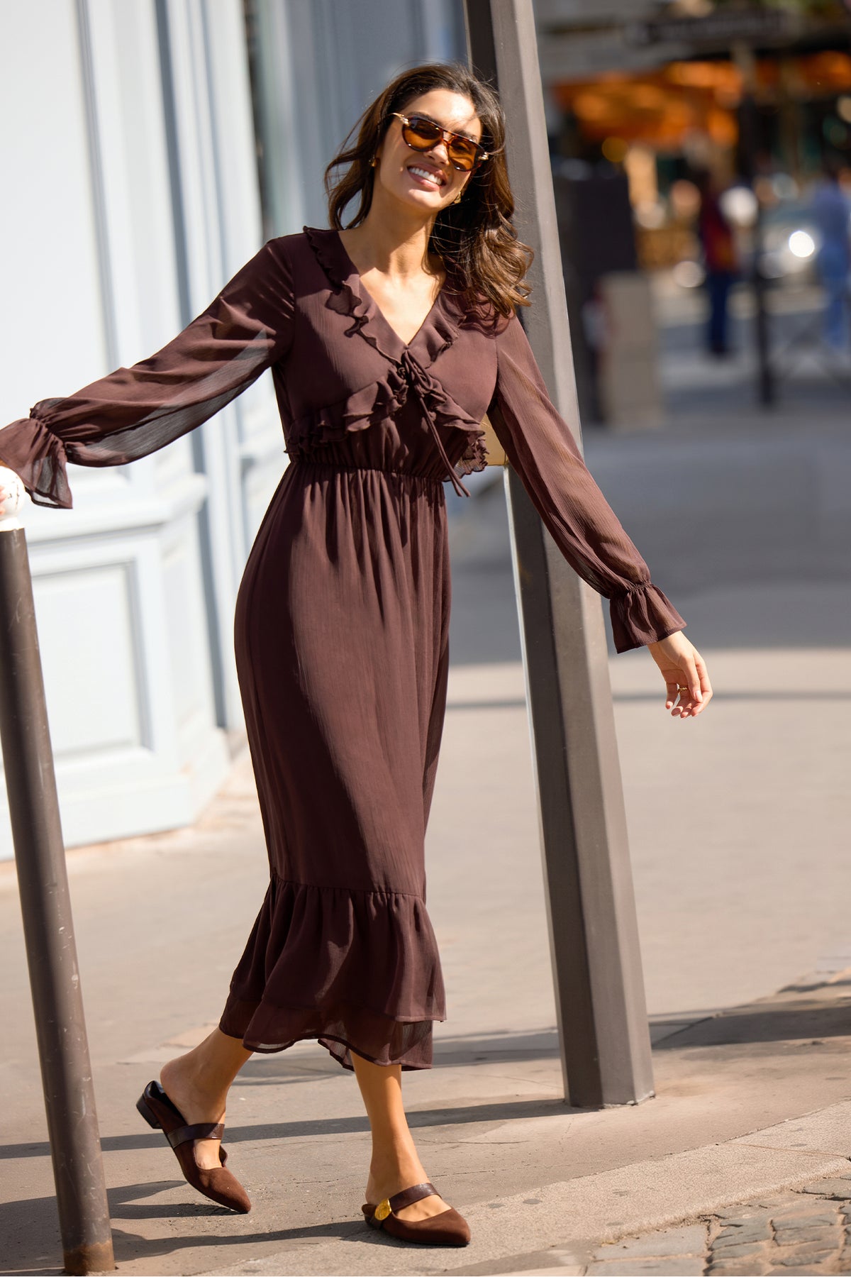 Country Air Brown Maxi Dress
