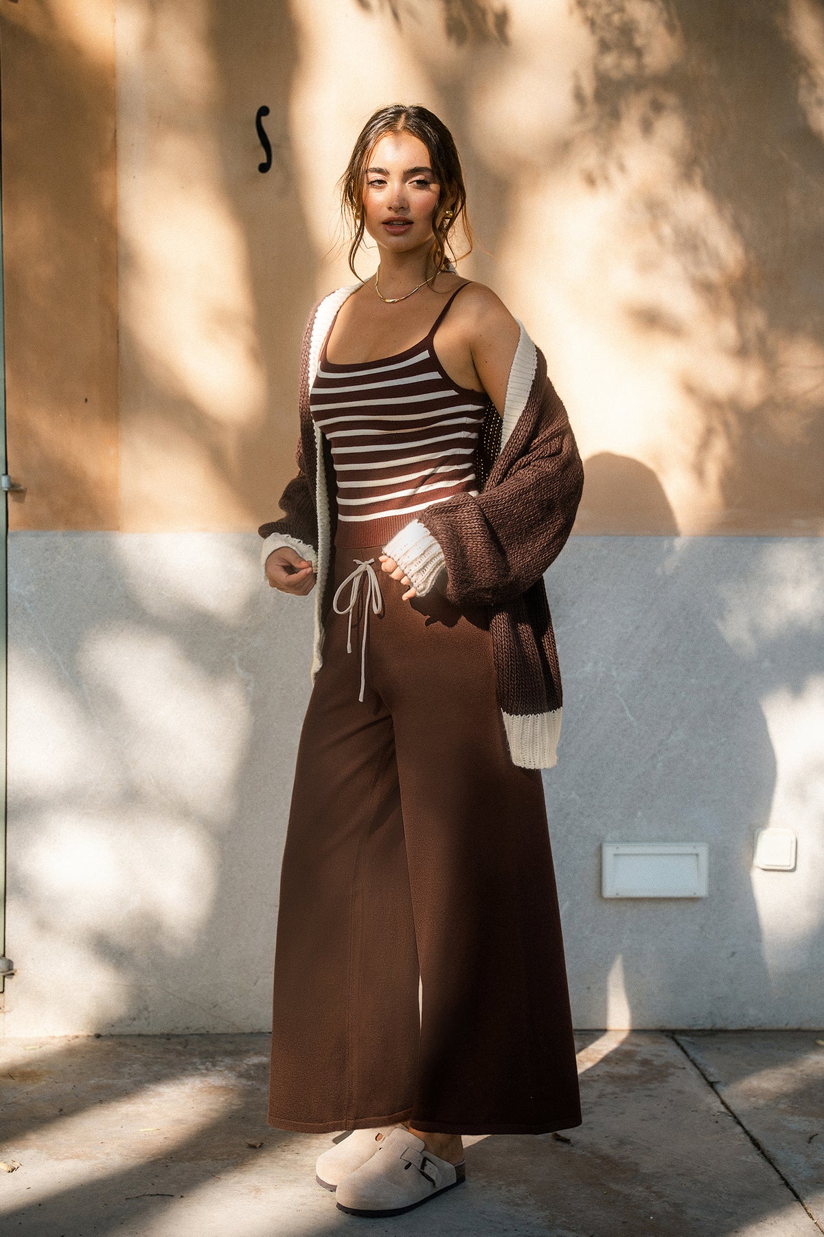 Cozy State of Mind Brown Knit Pants