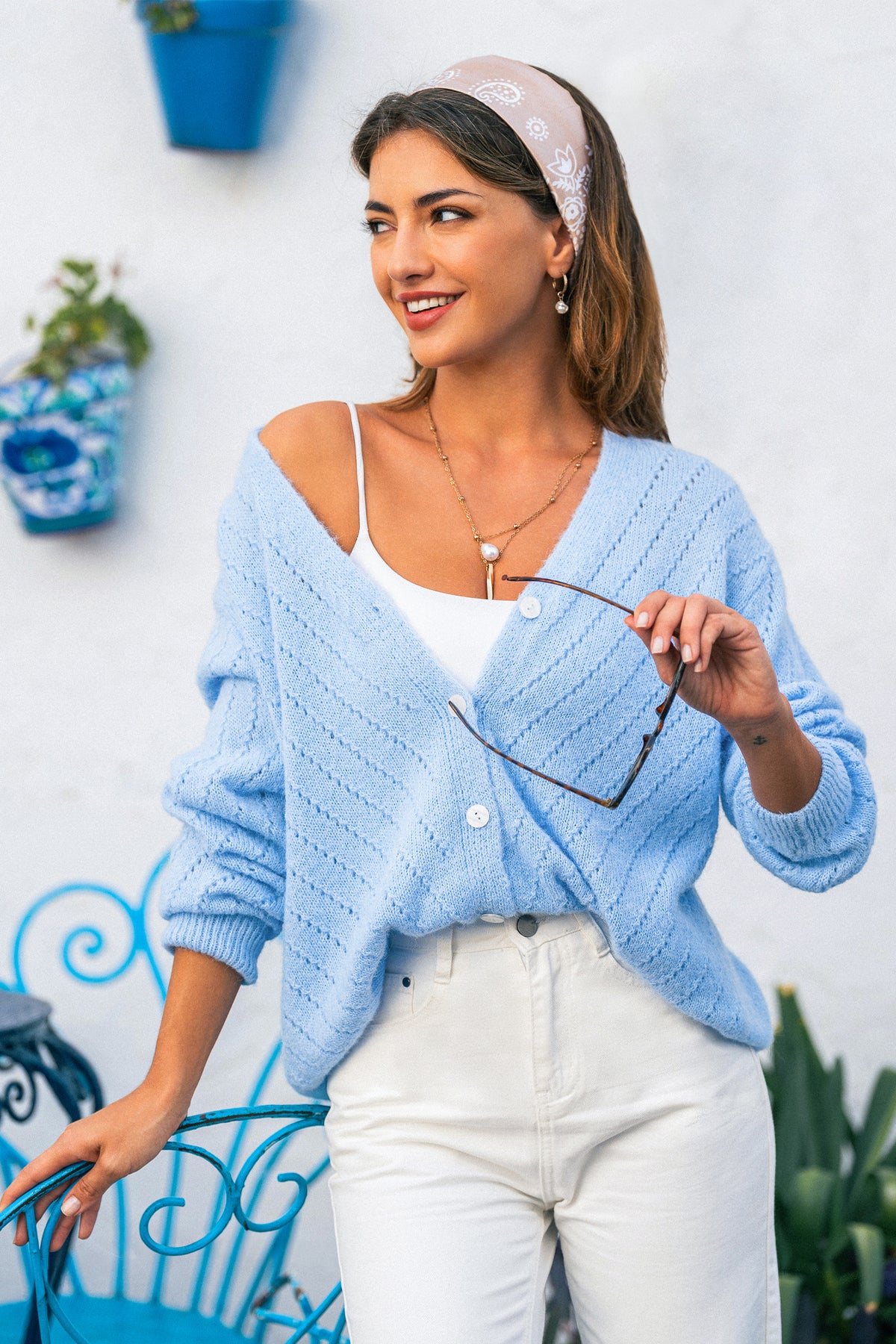 Cozy Vibes Blue Cardigan