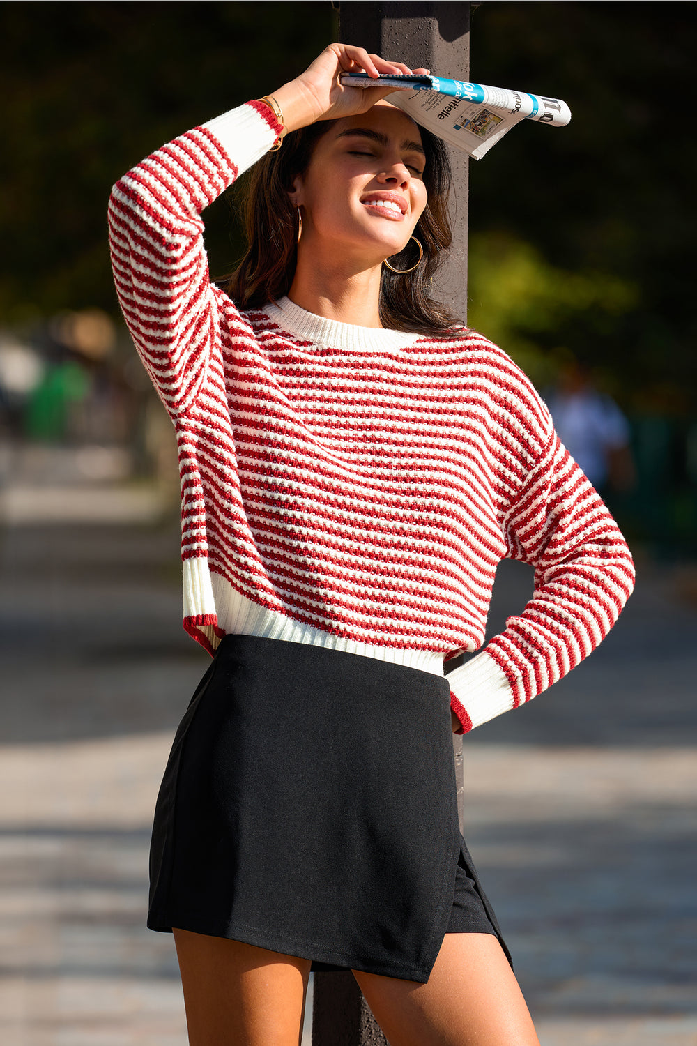 Cross the Line Striped Sweater
