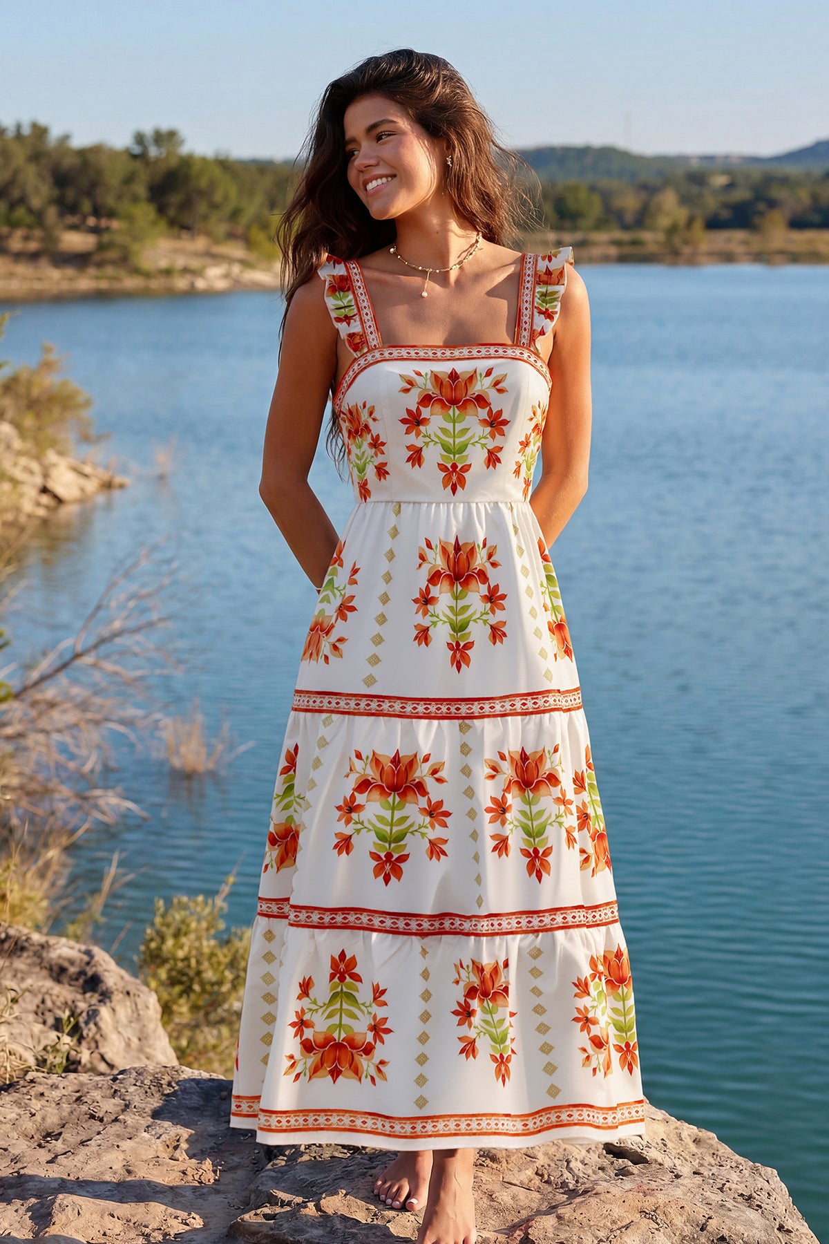 Cruising All Day Floral Maxi Dress