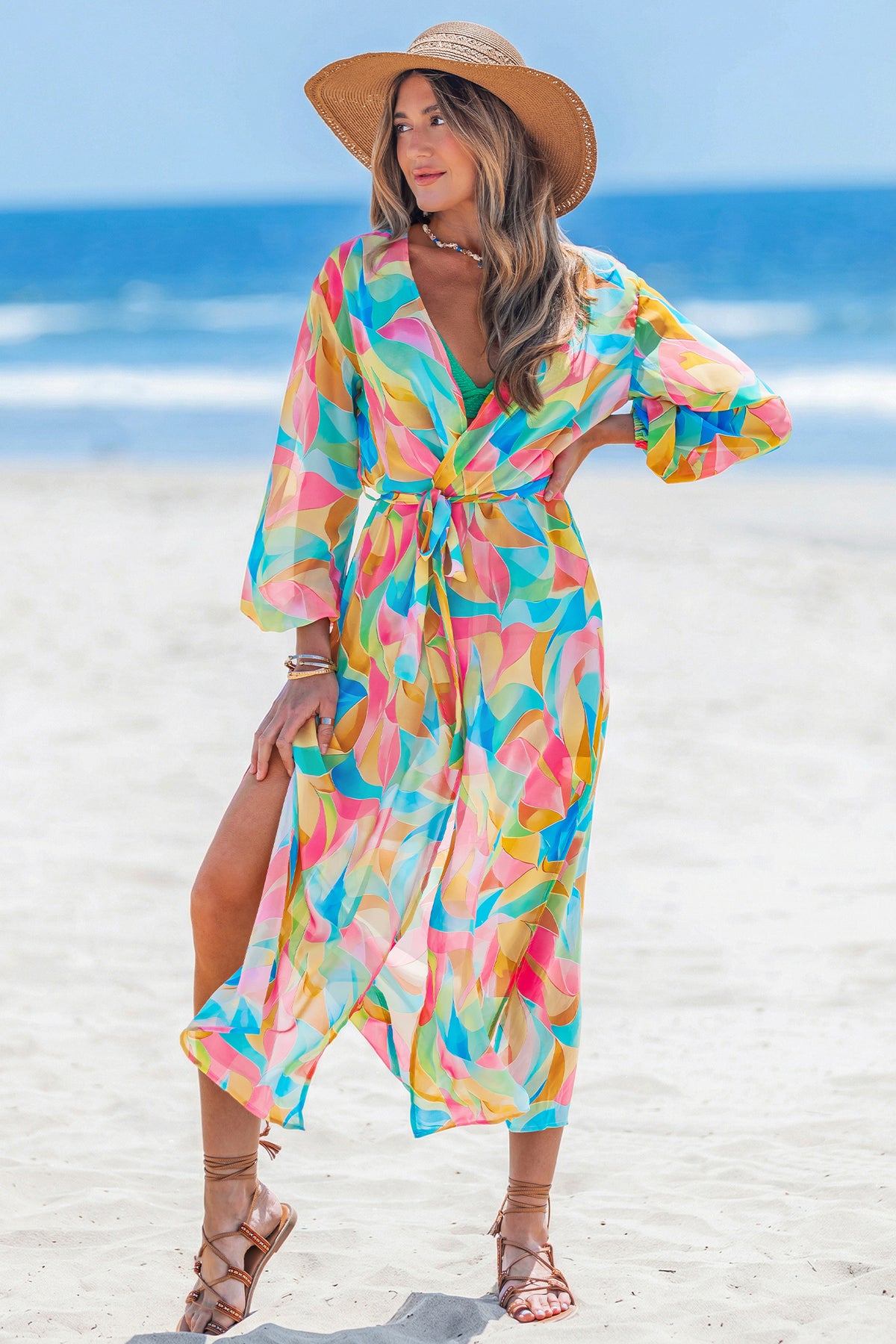 Cultured Abstract Cover-Up Kimono