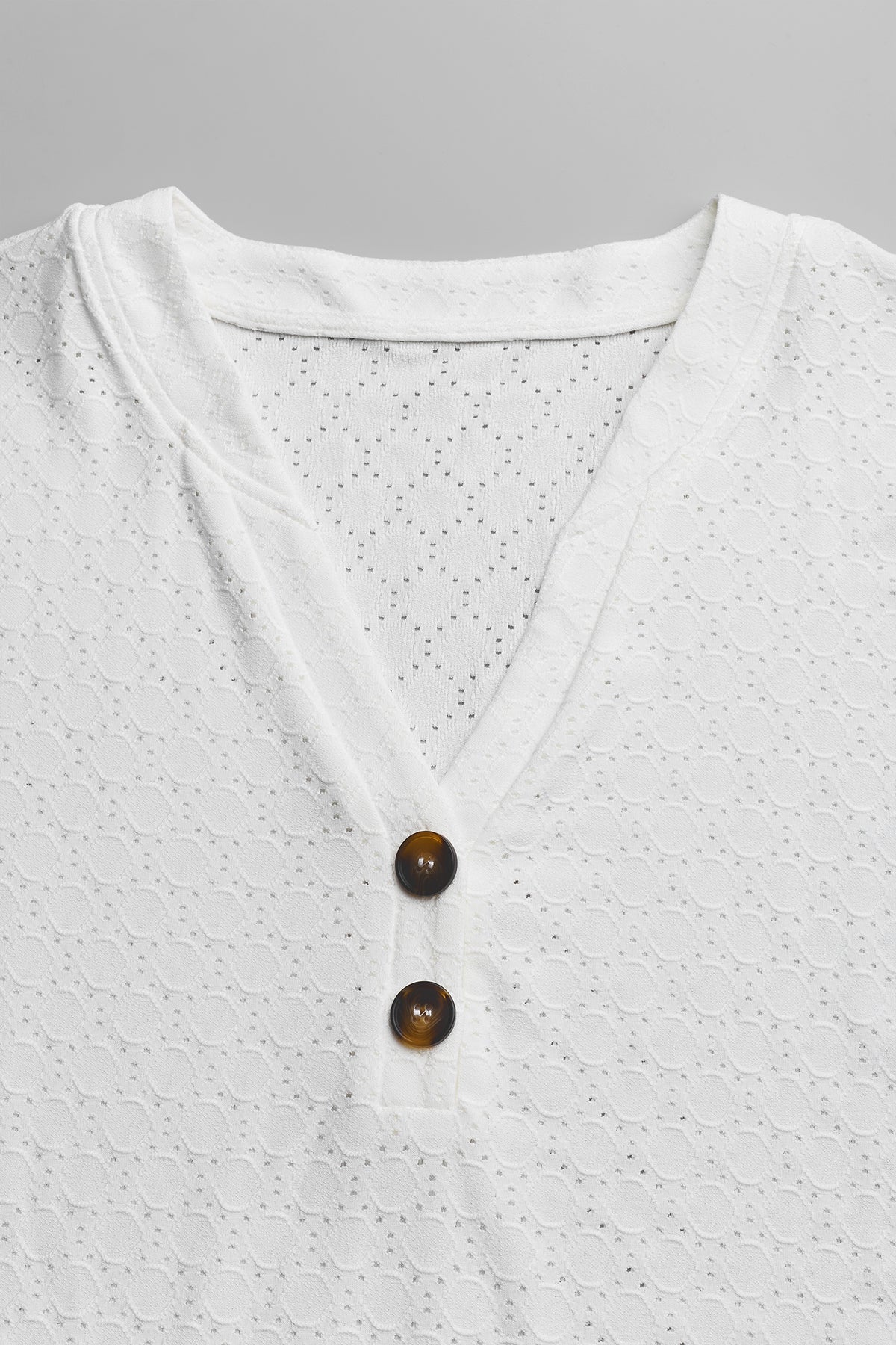 Cutout Textured V-Neck Tee