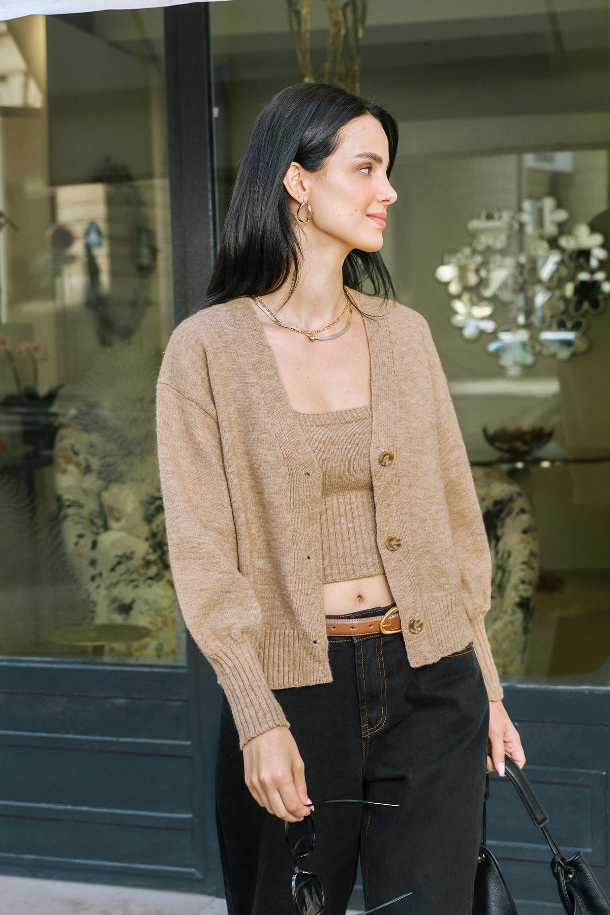 Daily Ritual Khaki Cardigan
