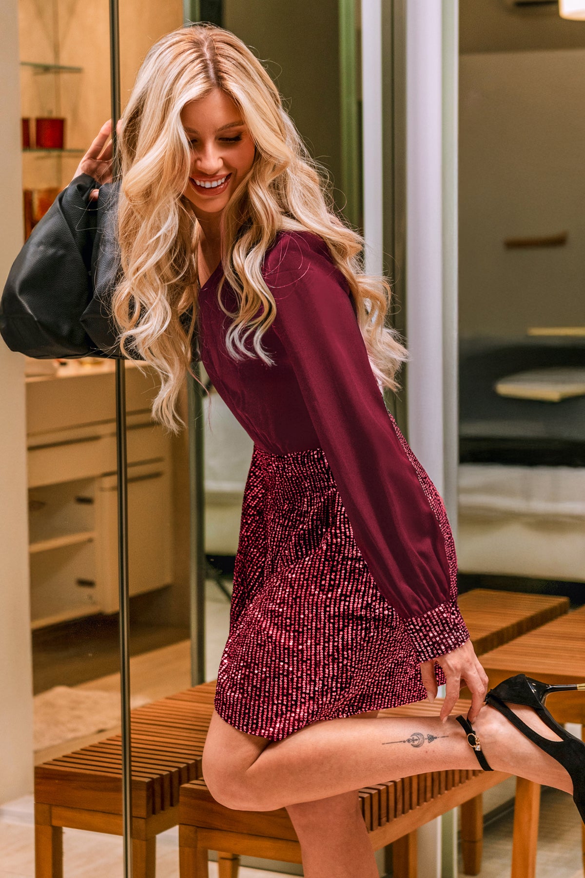 Dance Floor Ready Red Mini Dress