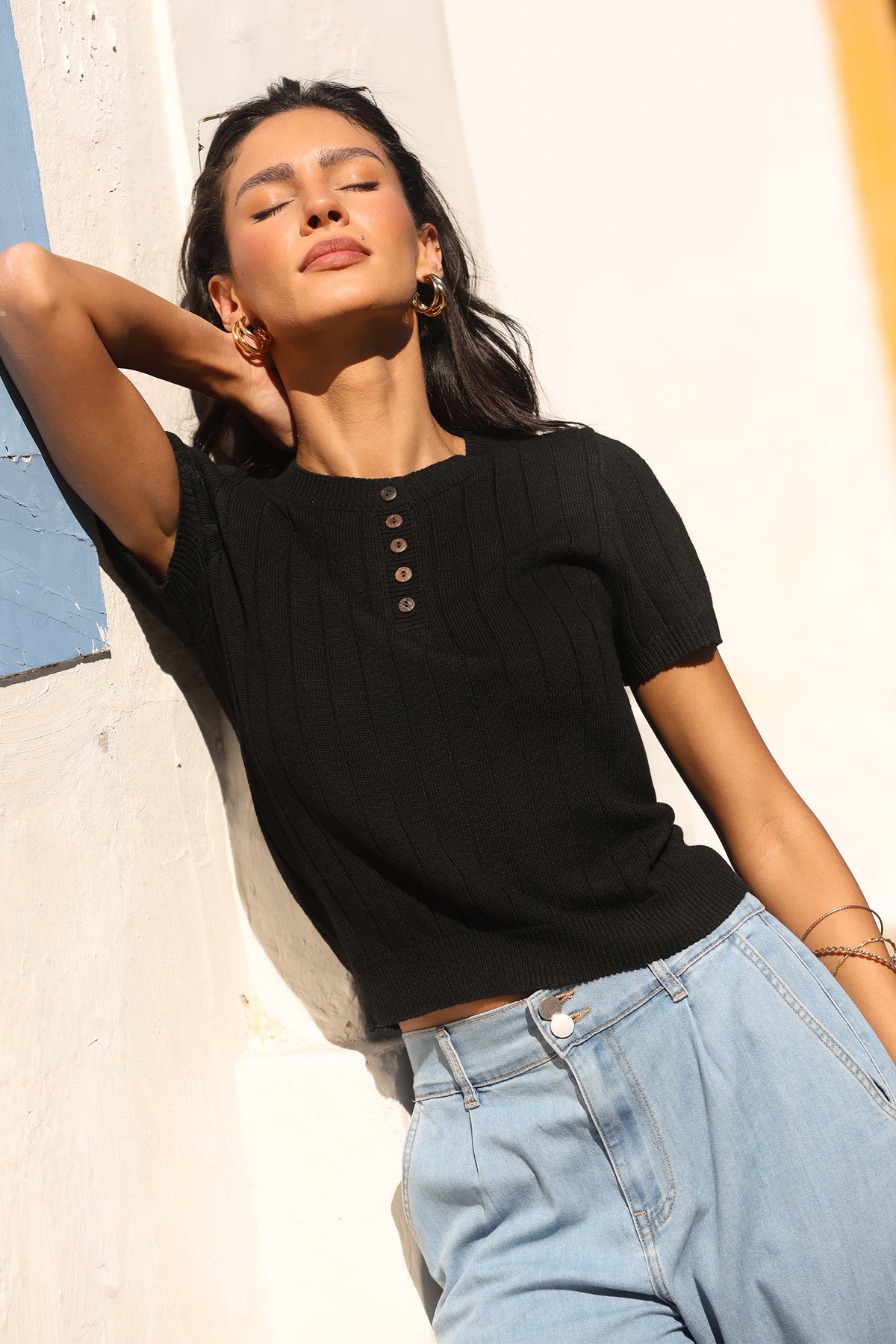 Down the Road Black Sweater