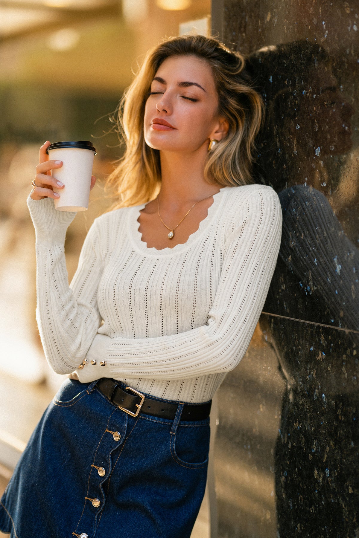 Downtime White Sweater