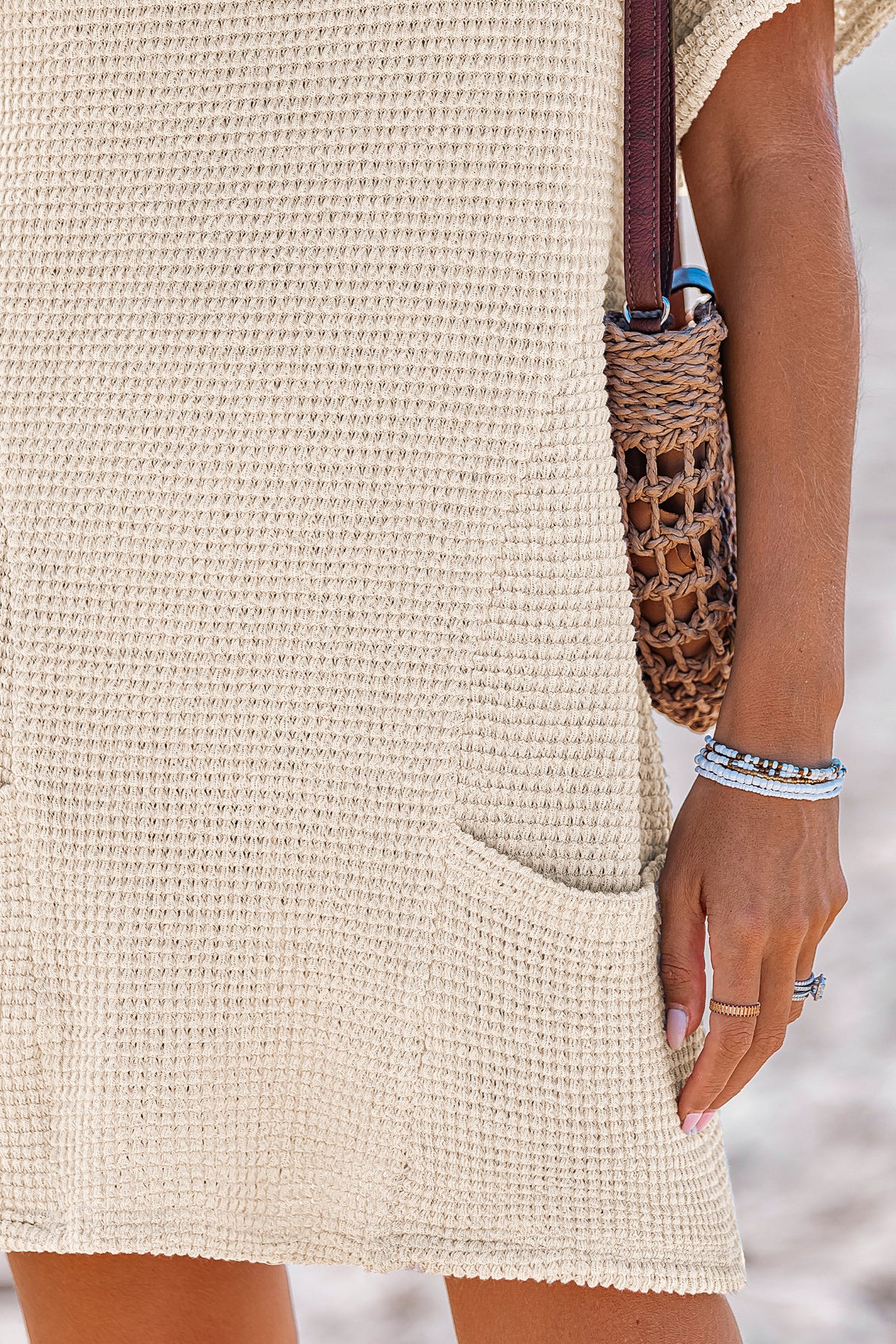 Dreamy Tides Beige Cover-Up Mini Dress