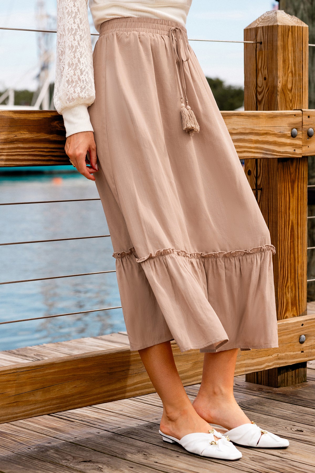 Dried Rose Pink Maxi Skirt