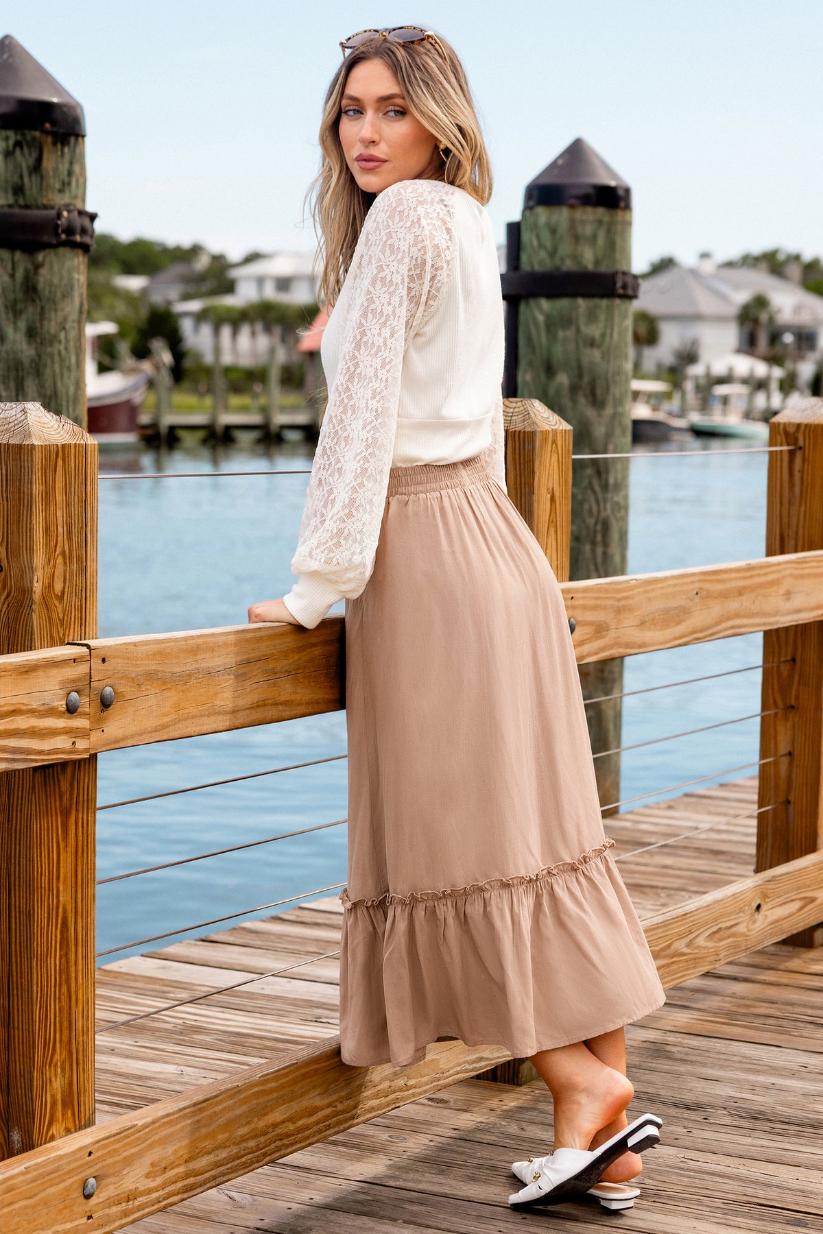Dried Rose Pink Maxi Skirt