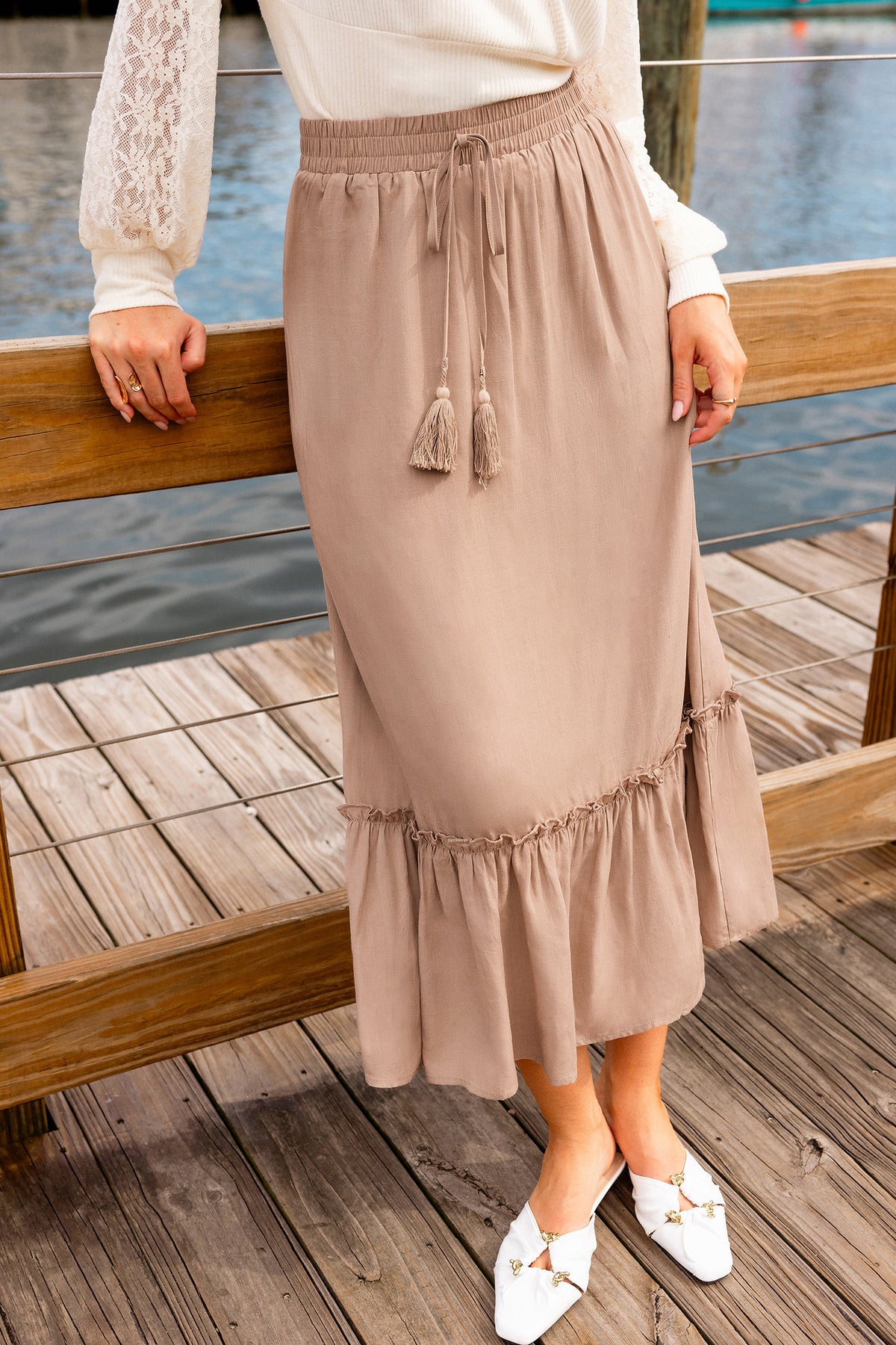 Dried Rose Pink Maxi Skirt