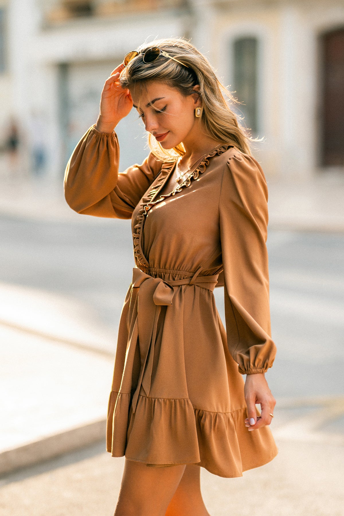 Early Fall Camel Mini Dress