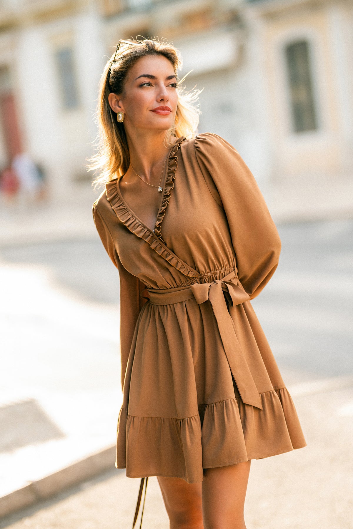Early Fall Camel Mini Dress