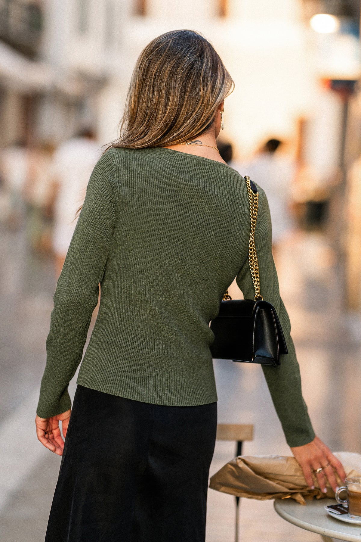 Earth Tone Green Sweater