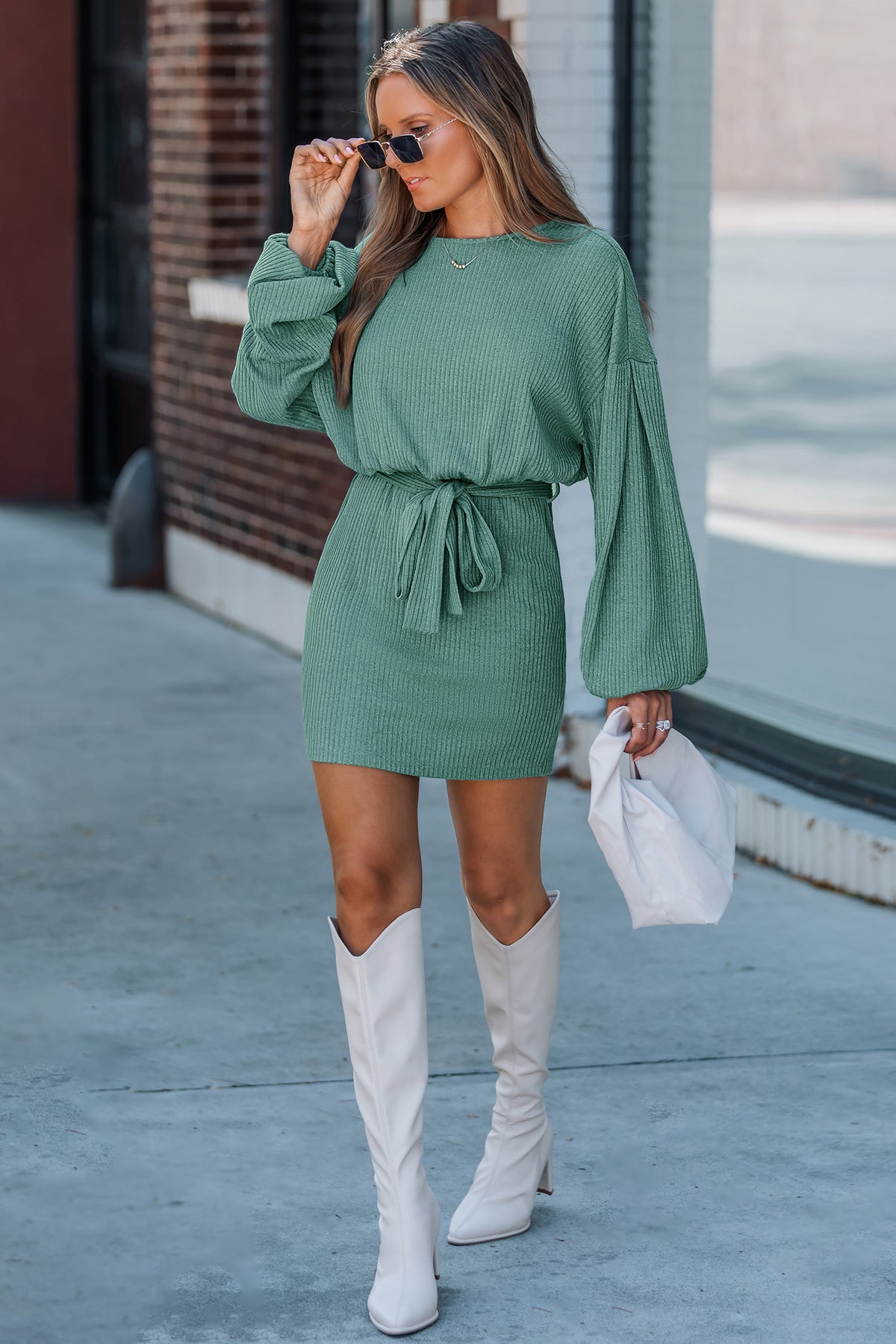 Eat Your Heart Out Green Mini Dress
