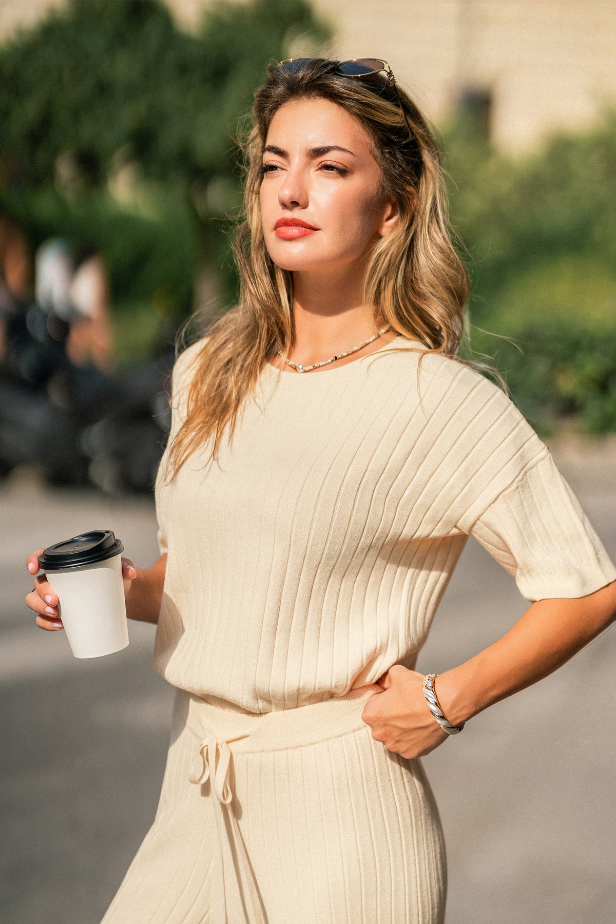 Evening Stillness Beige Sweater