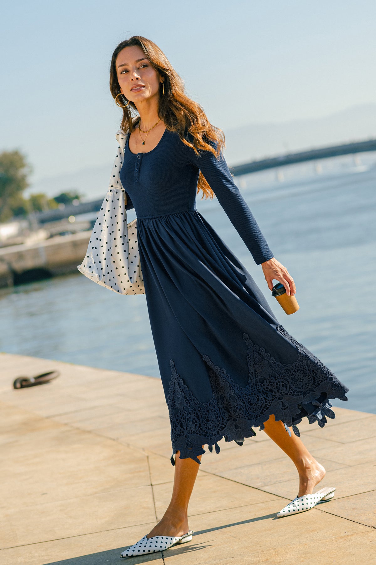 Fall Girl Blue Midi Dress