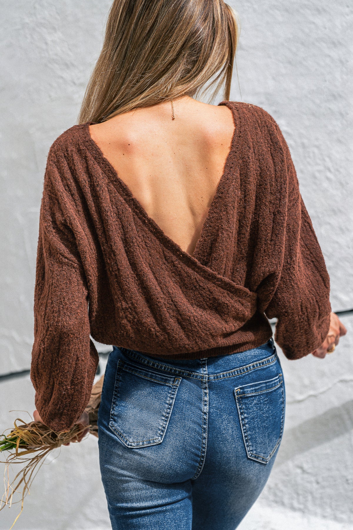 Falling for Fall Brown Reversible Sweater