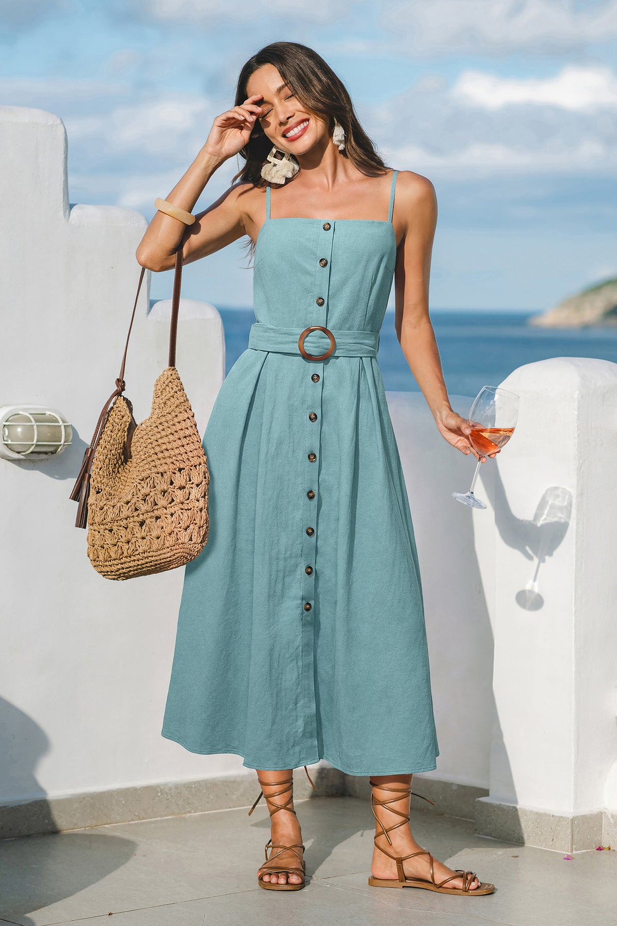 Going Off Script Blue Midi Dress