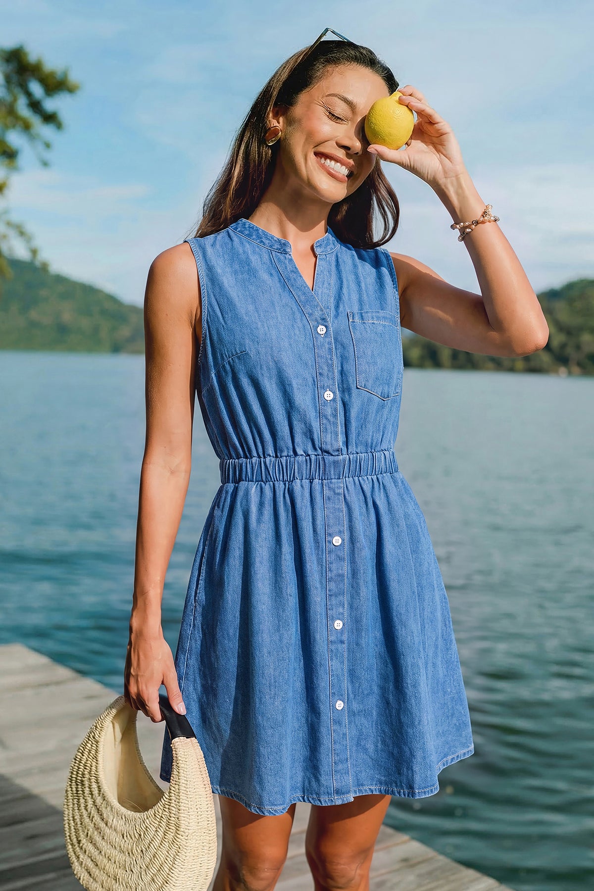 Good Times Ahead Denim Mini Dress
