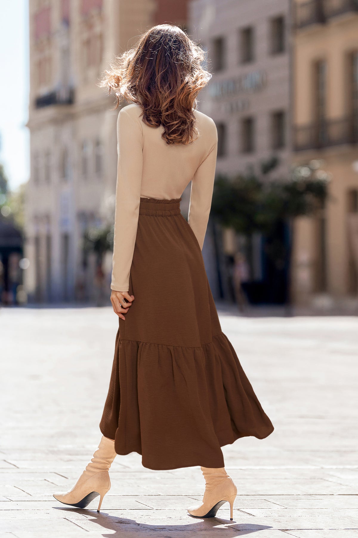 Hazelnut Colorblock Maxi Dress