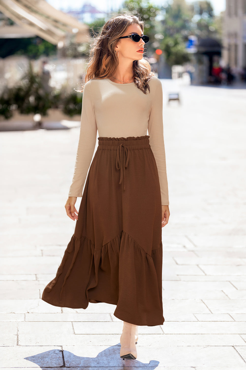 Hazelnut Colorblock Maxi Dress