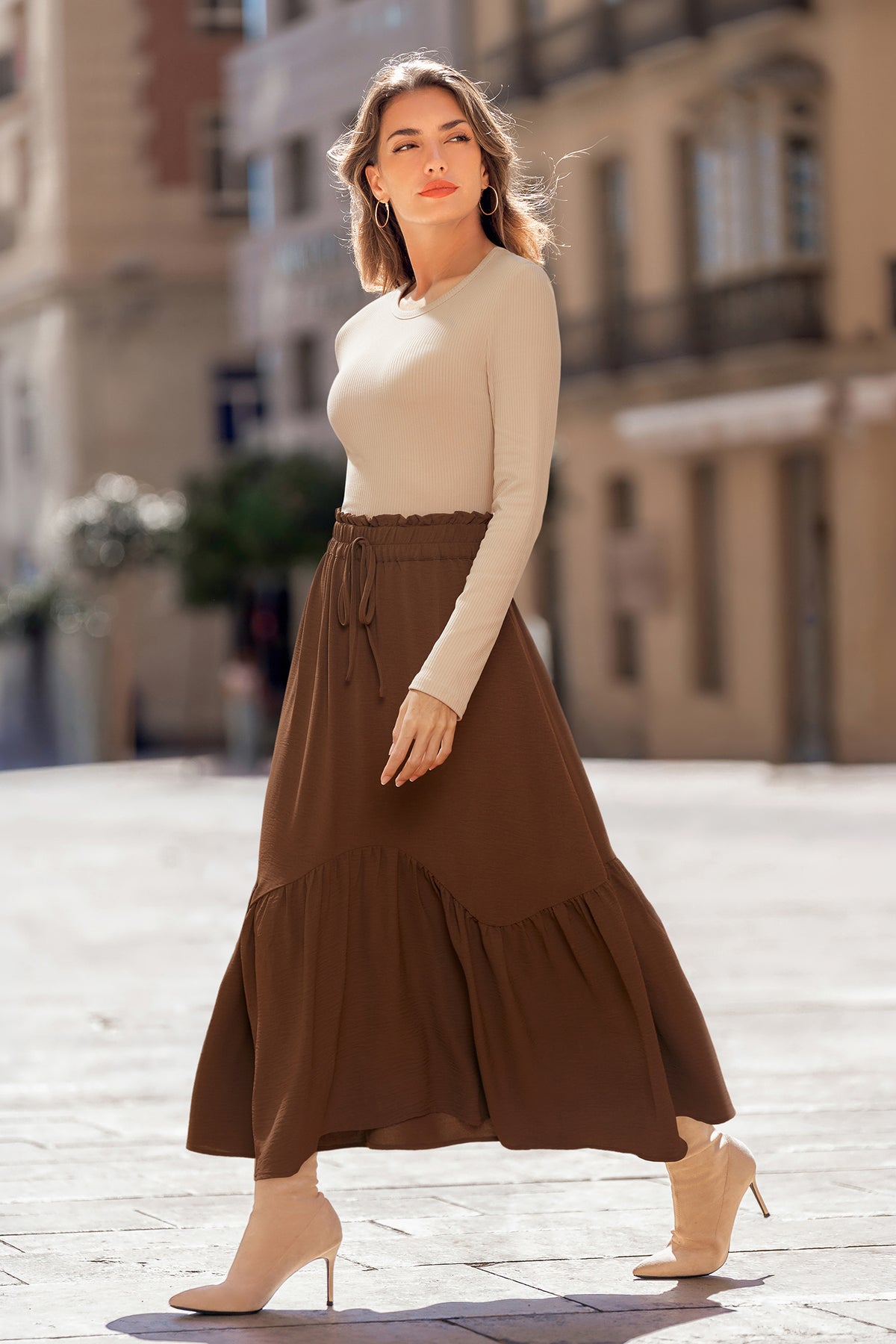 Hazelnut Colorblock Maxi Dress